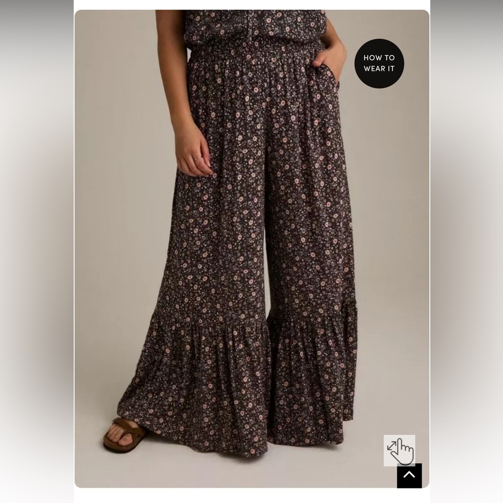 Pink Lilly floral flared pant - XL